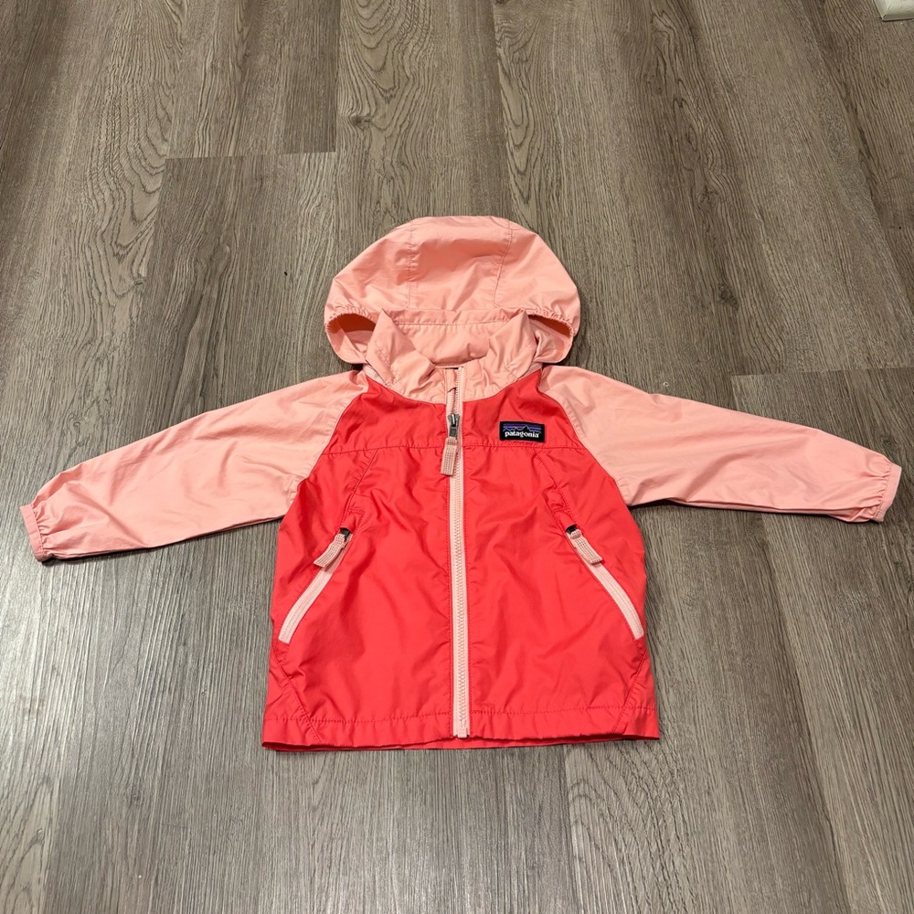Patagonia Kids Raincoat - Coral and Light Pink